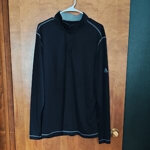 Adidas Black Quarter-Zip Pullover with Gray Trim
